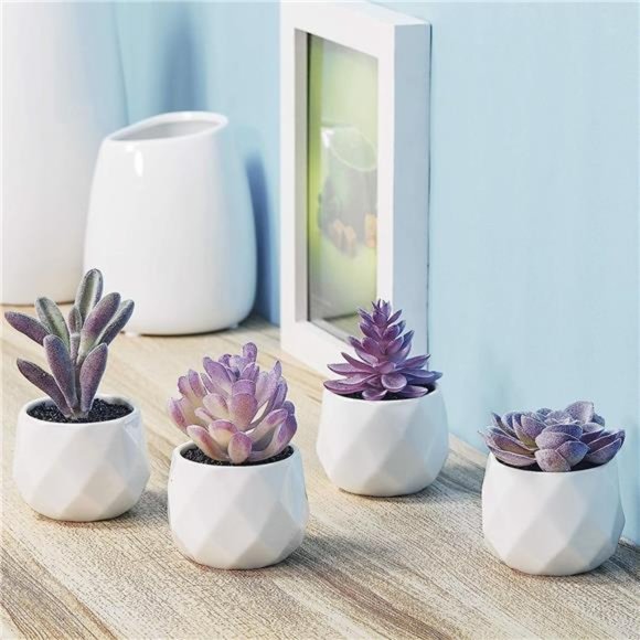 Fake Succulent Plant Set - Artificial Succulent Plants for Women Desk - Picture 4 of 6
